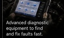 Advanced diagnostic equipment to find and fix faults fast.
